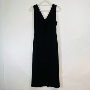 Krisa Black Tie Front V-Neck Sleeveless Dress Size XS Minimalist Formal Career
